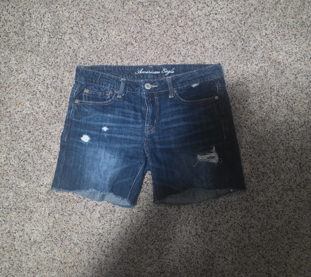 American Eagle Outfitters Blue Distressed Denim Cutoff Shorts